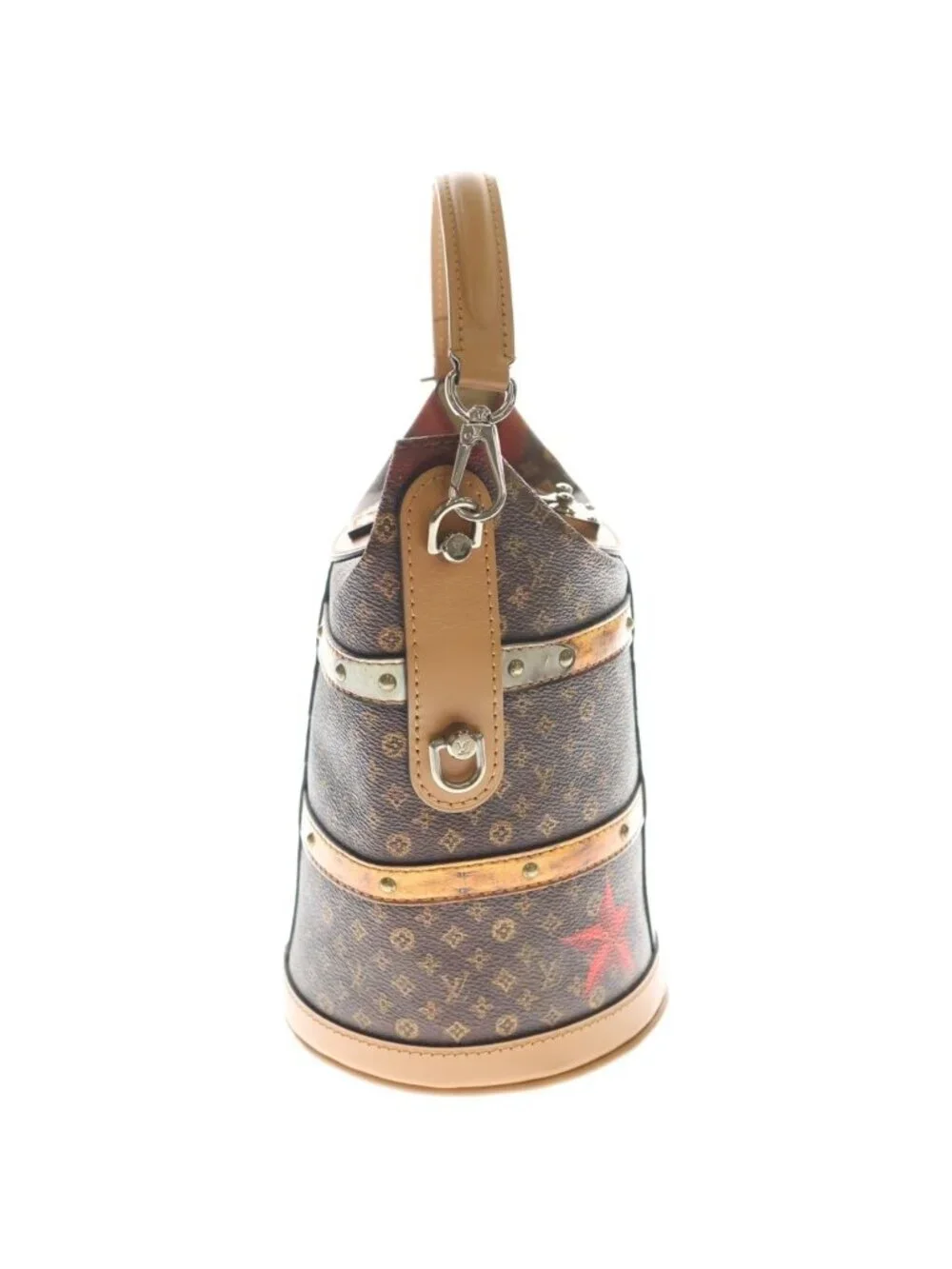 Louis Vuitton Monogram Trompe L'oeil Duffle Leather 2-Way Silver Brown